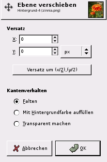 Das Dialogfenster Ebene verschieben